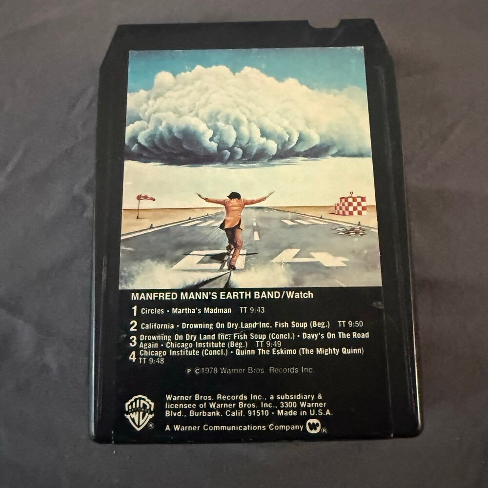Manfred Mann's Earth Band Watch Vintage Warner Bros 8-Track Tape Untested